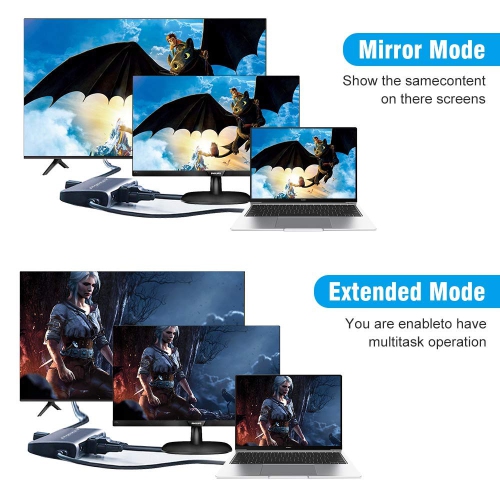 JITOPKEY USB C Docking Station, 9 in 1 USB C Hub Dual to HDMI 4K Display, HDMI, VGA, 1000Mbps, MicroSD and TF Card Reader, 3