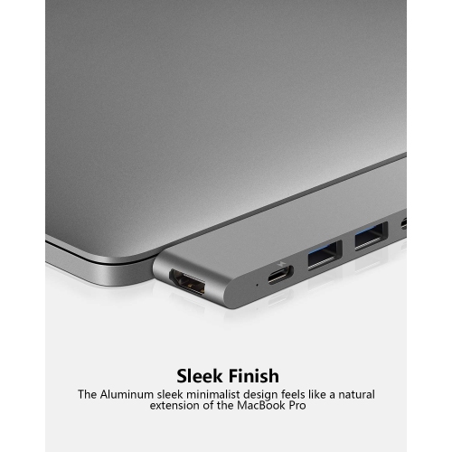 Mini-di – Adaptateur USB-C pour MacBook Air 2018, MacBook Pro 2018/2017/2016, concentrateur 50 Gb/s de type C avec HDMI 4K, Thunderbol