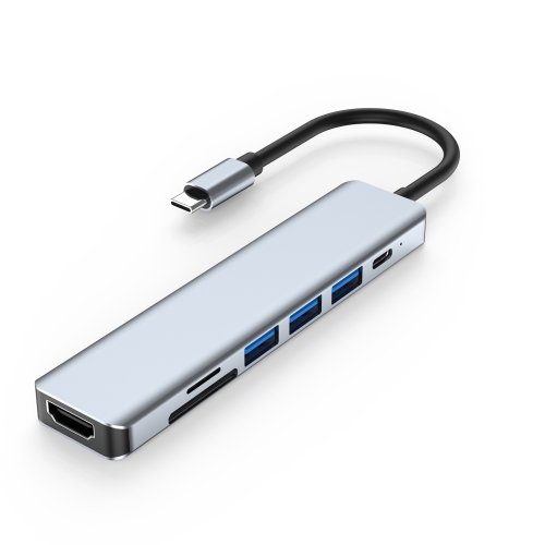 Adaptateur USB-C 7-en-1 avec HDMI 4K, puissance de sortie USB-C de 100 W, ports USB 3.0, station d’accueil pour lecteur de cartes SD/TF, Thunderbolt
