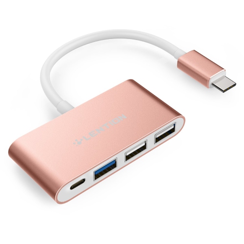 Concentrateur USB-C 4-en-1 LENTION avec type C, USB 3.0, USB 2.0, compatible avec les MacBook Pro 13/15/16 2020-2016, nouveau Mac Air/Surface, CHRO