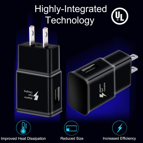 Charger for Samsung Galaxy S9, Swadaws 2 Pack Adaptive Fast Wall Android Cell Phone Tablet Charger Station Adapter with USB