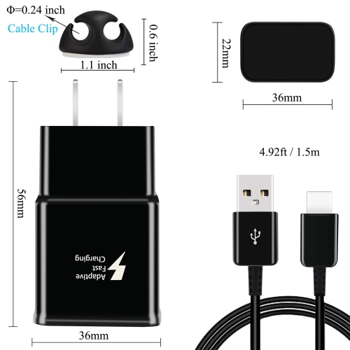 Charger for Samsung Galaxy S9, Swadaws 2 Pack Adaptive Fast Wall Android Cell Phone Tablet Charger Station Adapter with USB