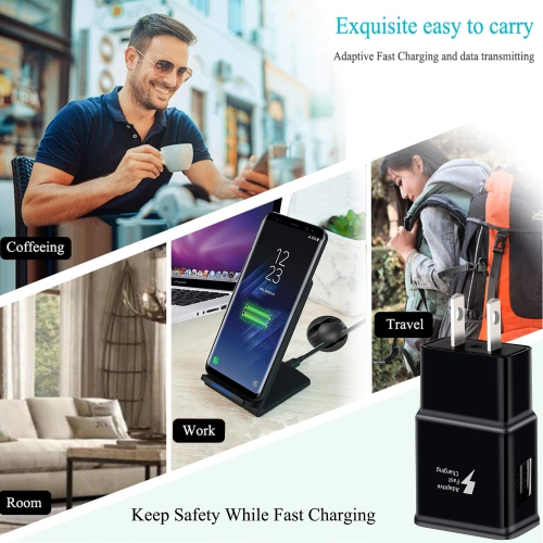 Charger for Samsung Galaxy S9, Swadaws 2 Pack Adaptive Fast Wall Android Cell Phone Tablet Charger Station Adapter with USB