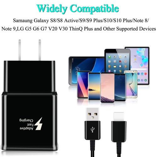 Charger for Samsung Galaxy S9, Swadaws 2 Pack Adaptive Fast Wall Android Cell Phone Tablet Charger Station Adapter with USB