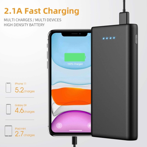 HLD 26800mAh Dual-USB Portable Power Bank for iPhone 11, Pro, Max, X, Xs, Samsung, Android & More