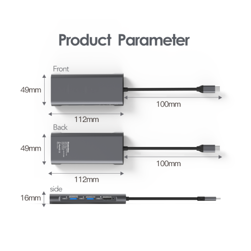 USB C Hub Adapter, Vilcome 8-in-1 USB C Adapter with 4K HDMI, 1Gbps Ethernet, 3 USB 3.0 Ports, 87W Power Delivery, SD/TF Card Reader for MacBook