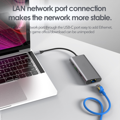 USB C Hub Adapter, Vilcome 8-in-1 USB C Adapter with 4K HDMI, 1Gbps Ethernet, 3 USB 3.0 Ports, 87W Power Delivery, SD/TF Card Reader for MacBook