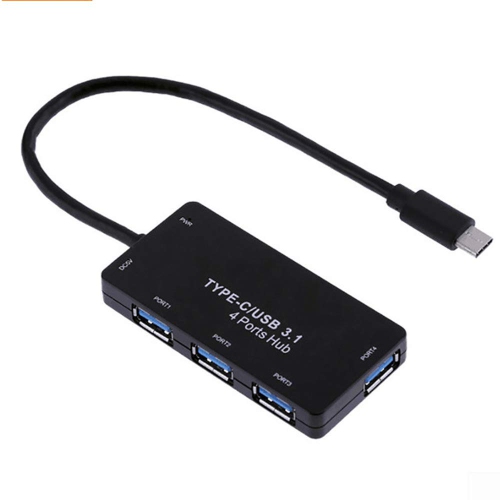 KUNOVA Super High Speed Type C USB 3.1 4 Ports USB HUB Build-in USB 3.0 Cable Backward Compatible with USB 2.0