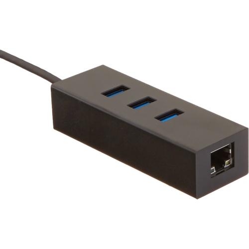 AmazonBasics USB 3.1 Type-C to 3 Port USB Hub with Ethernet Adapter - Black