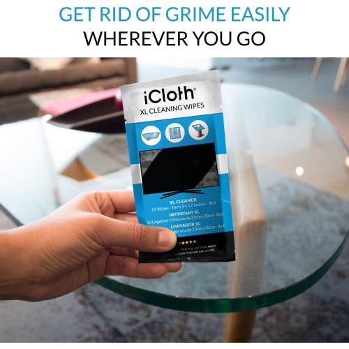 ICloth – très grand moniteur et nettoyant d’écran pour téléviseur, lingettes humides emballées individuellement de qualité professionnelle, 1 chiffon