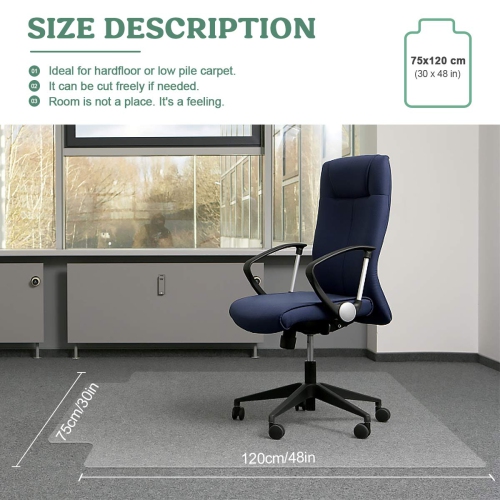 Tapis de chaise YOUKADA, tapis de chaise de bureau pour plancher dur, tapis de chaise de bureau, protecteur de plancher dur avec rebord pour