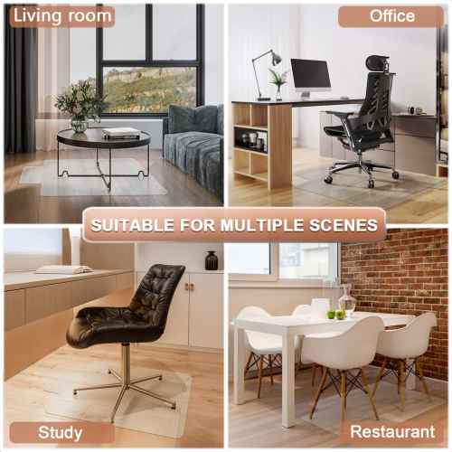 Tapis de chaise YOUKADA, tapis de chaise de bureau pour plancher dur, tapis de chaise de bureau, protecteur de plancher dur avec rebord pour