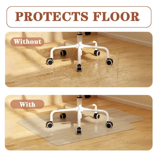 Tapis de chaise YOUKADA, tapis de chaise de bureau pour plancher dur, tapis de chaise de bureau, protecteur de plancher dur avec rebord pour