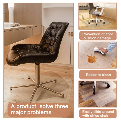 Tapis de chaise YOUKADA, tapis de chaise de bureau pour plancher dur, tapis de chaise de bureau, protecteur de plancher dur avec rebord pour