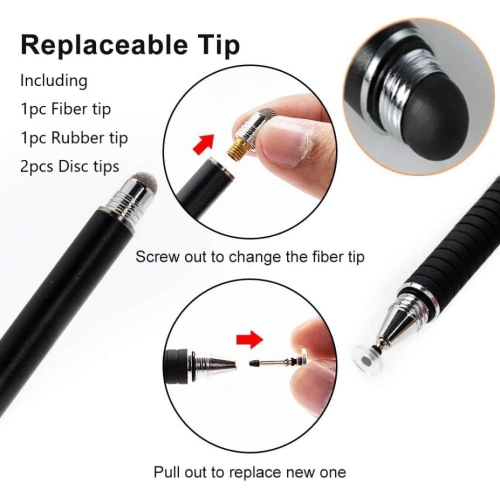 Umiitto Stylus Pens for Touch Screens iPad iPhone Apple iOS Android Samsung Galaxy Cellphone, 2 in 1 Touchscreen Styli Penci