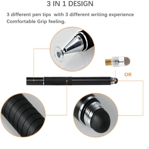 Umiitto Stylus Pens for Touch Screens iPad iPhone Apple iOS Android Samsung Galaxy Cellphone, 2 in 1 Touchscreen Styli Penci