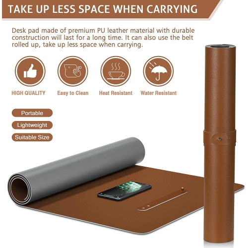 Dual Sided Desk Pad, PU Leather Large Mouse Pad, Waterproof Laptop Office Desk Mat, Writing Mat for Office And Home 3