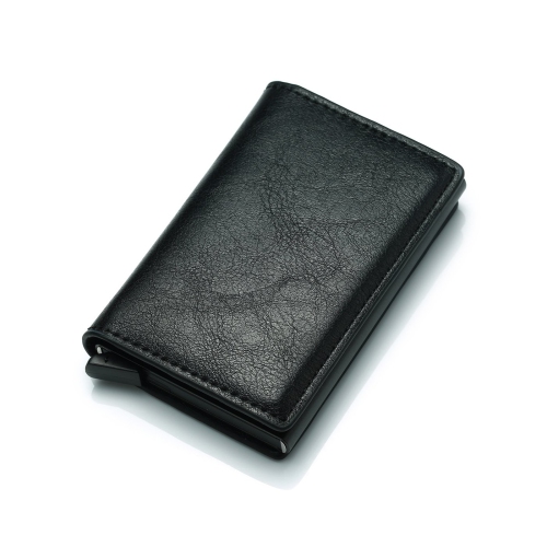 Card Holder RFID Automatic Pop-Up Wallet Slim Business Credit Card Minimalist Secure Holder PU Leather in Gift Box