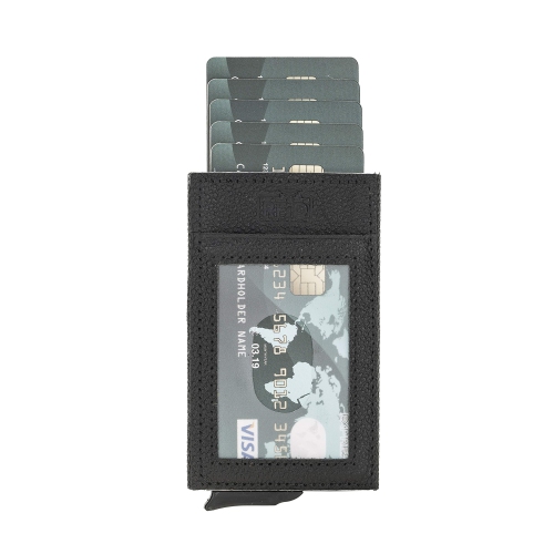 Porte-cartes homme porte-cartes porte-cartes pour hommes/femmes Portefeuille minimaliste cuir porte-cartes crédit mince Smar automatique