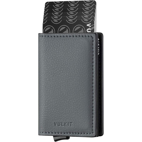 Credit Card Holder RFID Blocking Leather Automatic Pop Up Wallet Aluminum  Slim Pocket Bifold Business Card Case
