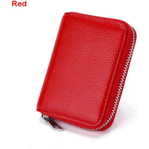 Credit Card Holder Wallet, RFID Blocking Leather Zipper Card Holder case Accordion Wallet for Women/men