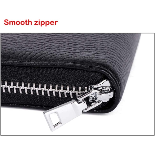 Credit Card Holder Wallet, RFID Blocking Leather Zipper Card Holder case Accordion Wallet for Women/men