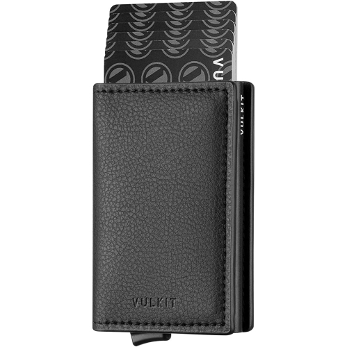 Porta Carte Di Credito Uomo Portacarte RFID VULKIT Con Protezione - Portafoglio Slim Mimetico Per Carte, Contanti E Airtag - Grigio Vulkit Nfc Pop