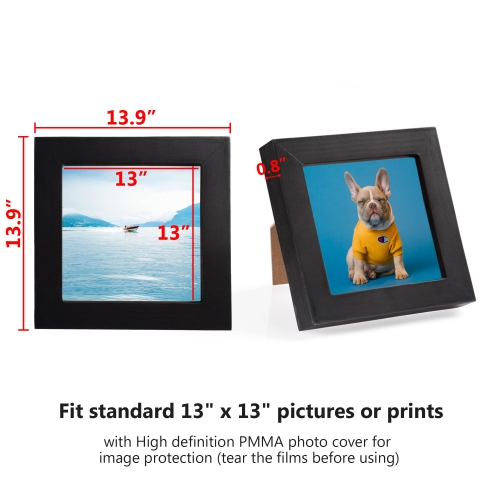 13-Inch Square Poster Frames, Home Decor Photo Frame, Black