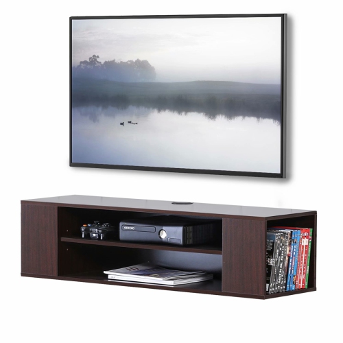 FITUEYES TV Stand Wall Mounted Media Audio/Video Console Shelf AV Entertainment Center Stand DS210001WB