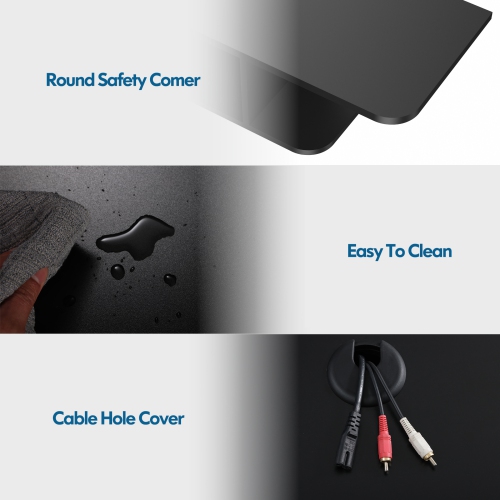 FITUEYES 41 inch Wall Mounted Media Console Cabinet Storage Component Shelf Black