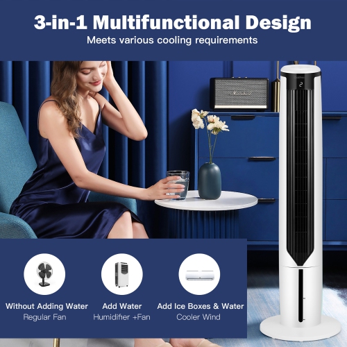 Climatiseur Costway 3-en-1 à Evaporation – Ventilateur Tour Humidificateur Portable de 41’’