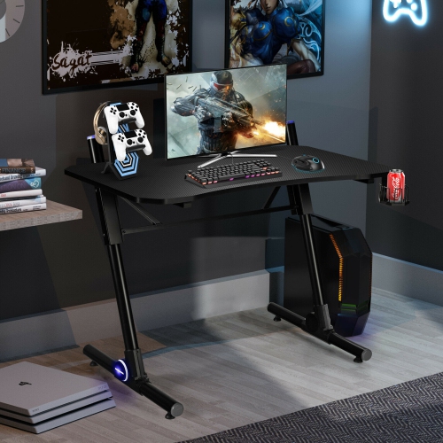 Bureau Gaming Table de Jeu pour Gamer Gymax