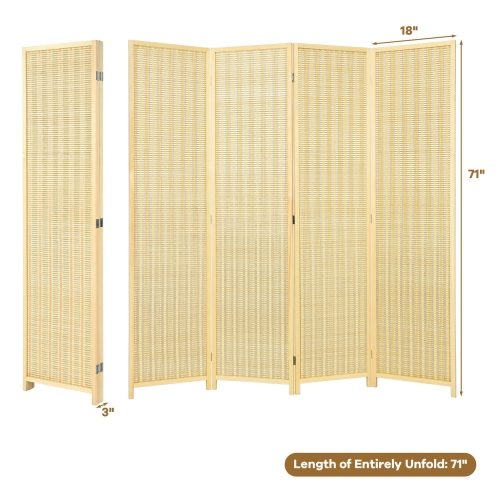 Gymax 4 Panel Room Divider Screen Portable Folding 6 ft Partition Screen