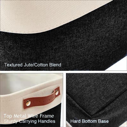 DECOMOMO Fordable Storage Bin - Collapsible Sturdy Cationic Fabric Basket W/Handles for Organizing Shelf Nursery Home Closet | Extra Large - 15.8 x