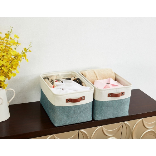 DECOMOMO Fordable Storage Bin - Collapsible Sturdy Cationic Fabric Basket W/Handles for Organizing Shelf Nursery Home Closet | Extra Large - 15.8 x