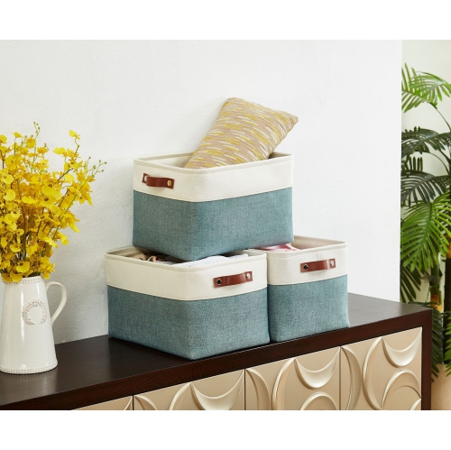 DECOMOMO Fordable Storage Bin - Collapsible Sturdy Cationic Fabric Basket W/Handles for Organizing Shelf Nursery Home Closet | Extra Large - 15.8 x