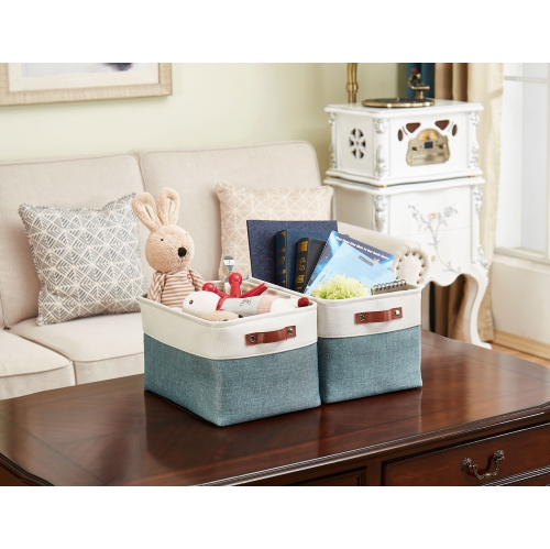 DECOMOMO Fordable Storage Bin - Collapsible Sturdy Cationic Fabric Basket W/Handles for Organizing Shelf Nursery Home Closet | Extra Large - 15.8 x