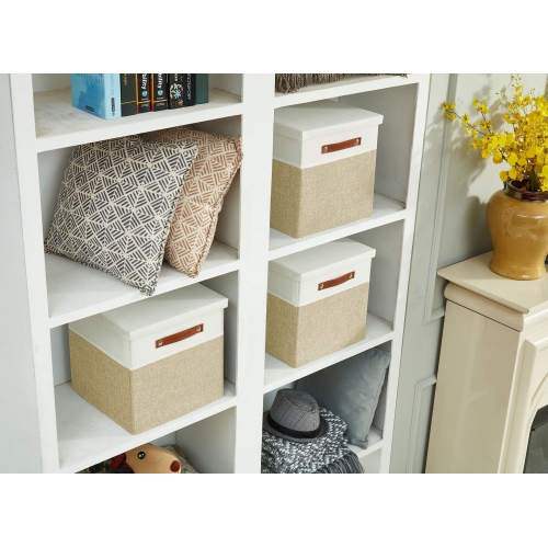 Decomomo Foldable Storage Bin W Lid, Cube Bookcase With Storage Bins And Lids