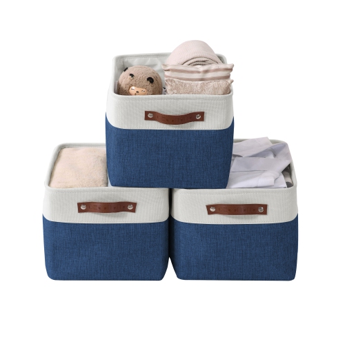 DECOMOMO Fordable Storage Bin - Collapsible Sturdy Cationic Fabric Basket W/Handles for Organizing Shelf Nursery Home Closet | Large - 15 x 11 x 9.5"