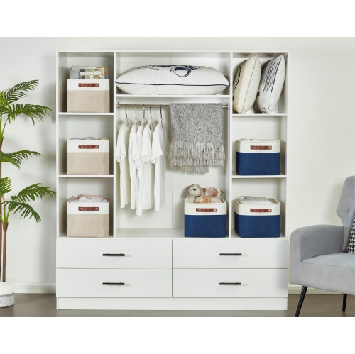 DECOMOMO Fordable Storage Bin - Collapsible Sturdy Cationic Fabric Basket W/Handles for Organizing Shelf Nursery Home Closet | Large - 15 x 11 x 9.5"