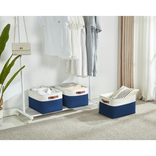 DECOMOMO Fordable Storage Bin - Collapsible Sturdy Cationic Fabric Basket W/Handles for Organizing Shelf Nursery Home Closet | Large - 15 x 11 x 9.5"