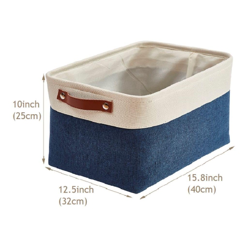 DECOMOMO Fordable Storage Bin - Collapsible Sturdy Cationic Fabric Basket W/Handles for Organizing Shelf Nursery Home Closet | Extra Large - 15.8 x