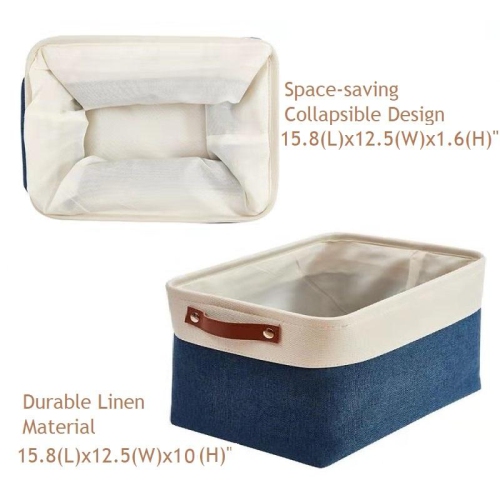 DECOMOMO Fordable Storage Bin - Collapsible Sturdy Cationic Fabric Basket W/Handles for Organizing Shelf Nursery Home Closet | Extra Large - 15.8 x