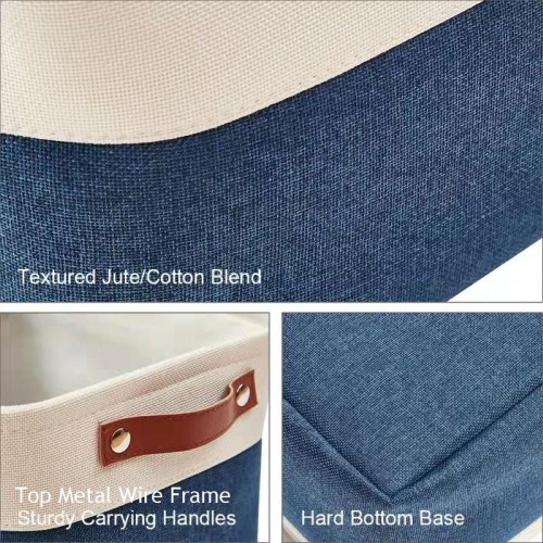 DECOMOMO Fordable Storage Bin - Collapsible Sturdy Cationic Fabric Basket W/Handles for Organizing Shelf Nursery Home Closet | Extra Large - 15.8 x