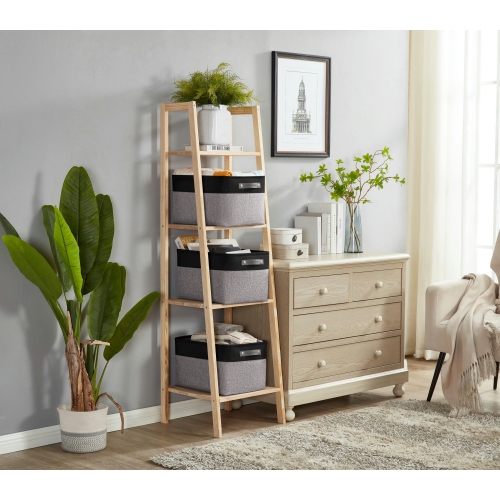 DECOMOMO Fordable Storage Bin - Collapsible Sturdy Cationic Fabric Basket W/Handles for Organizing Shelf Nursery Home Closet | Large - 15 x 11 x 9.5"