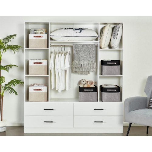 DECOMOMO Fordable Storage Bin - Collapsible Sturdy Cationic Fabric Basket W/Handles for Organizing Shelf Nursery Home Closet | Large - 15 x 11 x 9.5"