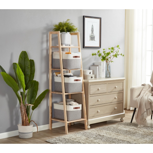 DECOMOMO Fordable Storage Bin - Collapsible Sturdy Cationic Fabric Basket W/Handles for Organizing Shelf Nursery Home Closet | Large - 15 x 11 x 9.5"