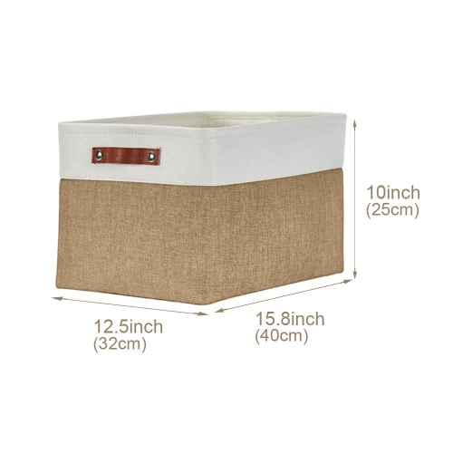 DECOMOMO Fordable Storage Bin - Collapsible Sturdy Cationic Fabric Basket W/Handles for Organizing Shelf Nursery Home Closet | Extra Large - 15.8 x