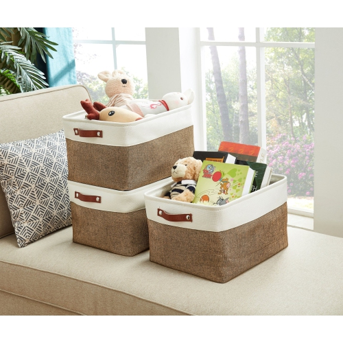 DECOMOMO Fordable Storage Bin - Collapsible Sturdy Cationic Fabric Basket W/Handles for Organizing Shelf Nursery Home Closet | Extra Large - 15.8 x