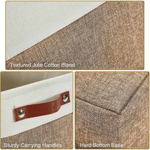 DECOMOMO Fordable Storage Bin - Collapsible Sturdy Cationic Fabric Basket W/Handles for Organizing Shelf Nursery Home Closet | Extra Large - 15.8 x